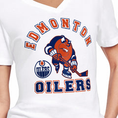 NHL White Edmonton Oilers Starter Women's Tough Puck T-Shirt