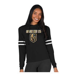 NHL Black Vegas Golden Knights Concepts Sport Women's Marathon Long-Sleeve Hooded T-Shirt