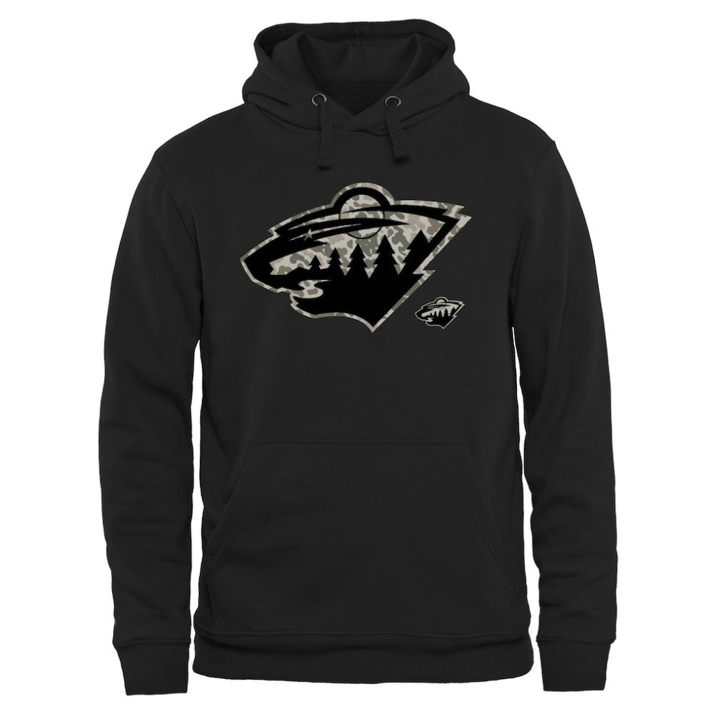 NHL Black Minnesota Wild Rink Warrior Pullover Hoodie