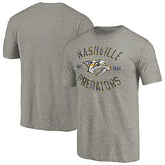 NHL Ash Nashville Predators Heritage Tri-Blend T-Shirt