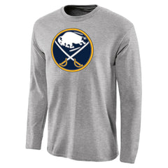 NHL Ash Buffalo Sabres Team Primary Logo 2 Long Sleeve T-Shirt