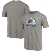 NHL Ash Colorado Avalanche Distressed Team Logo Tri-Blend T-Shirt
