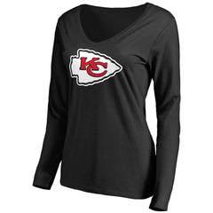 Women's Primary Team Logo V-Neck Long Sleeve T-Shirt - Kansas City Chiefs