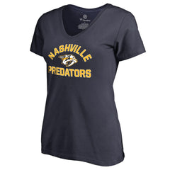 NHL Navy Nashville Predators Women's Overtime V-Neck T-Shirt