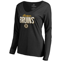 NHL Black Boston Bruins Women's Nostalgia Long Sleeve T-Shirt