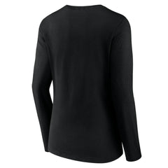 MLB Pittsburgh Pirates Women's Team Color Primary Logo V-Neck Long Sleeve T-Shirt