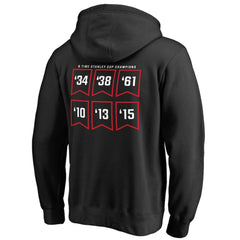 NHL Black Chicago Blackhawks Raise the Banner Pullover Hoodie