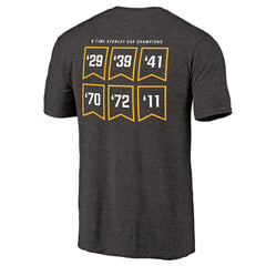 NHL Heathered Black Boston Bruins Raise the Banner Tri-Blend T-Shirt