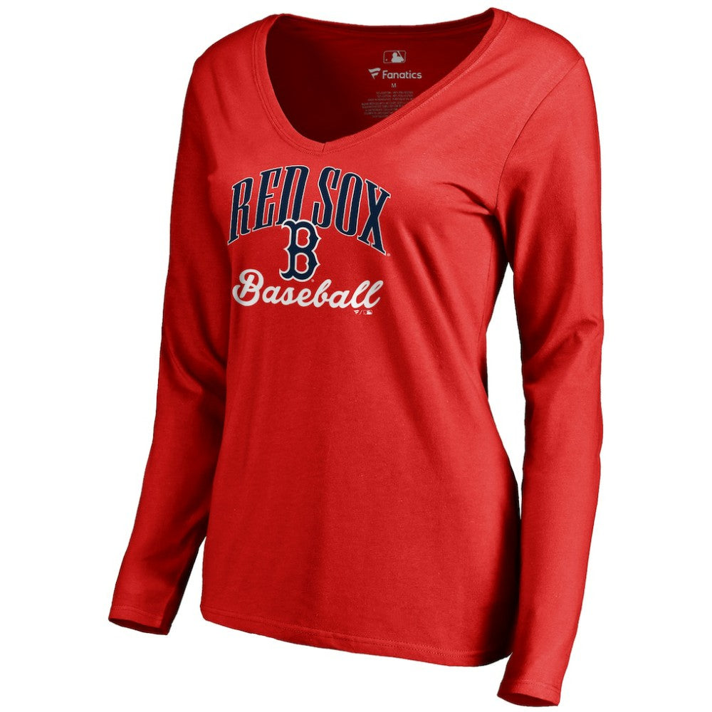 MLB Boston Red Sox Women's Victory Script Long Sleeve T-Shirt