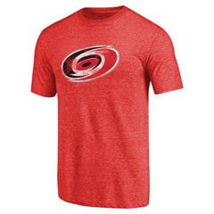 NHL Red Carolina Hurricanes Distressed Team Primary Logo Tri-Blend T-Shirt