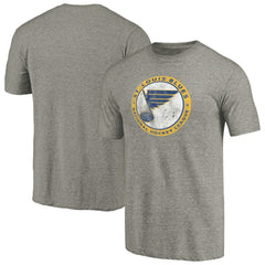 NHL Ash St. Louis Blues Throwback Logo 1970 Tri-Blend T-Shirt