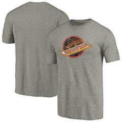 NHL Ash Vancouver Canucks Throwback Logo 1985-1986 Tri-Blend T-Shirt