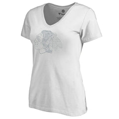 NHL White Chicago Blackhawks Women's Whiteout V-Neck T-Shirt