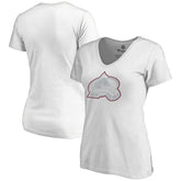 NHL White Colorado Avalanche Women's Whiteout V-Neck T-Shirt