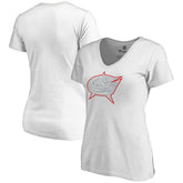 NHL White Columbus Blue Jackets Women's Whiteout V-Neck T-Shirt