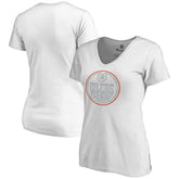 NHL White Edmonton Oilers Women's Whiteout V-Neck T-Shirt