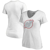 NHL White New Jersey Devils Women's Whiteout V-Neck T-Shirt