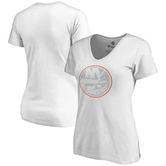 NHL White New York Islanders Women's Whiteout V-Neck T-Shirt