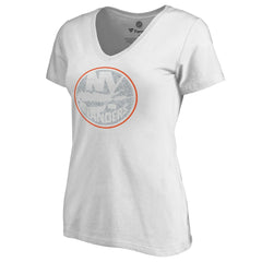 NHL White New York Islanders Women's Whiteout V-Neck T-Shirt