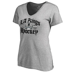 NHL ash Los Angeles Kings Women's Hometown Collection The Crown V-Neck T-Shirt