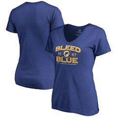 NHL Blue St. Louis Blues Women's Hometown Collection Bleed Blue V-Neck T-Shirt