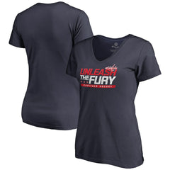 NHL Navy Washington Capitals Women's Hometown Collection The Fury V-Neck T-Shirt