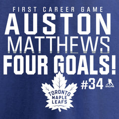 NHL Royal Auston Matthews Toronto Maple Leafs Four Goals T-Shirt