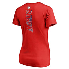 MLB Mike Trout Los Angeles Angels Women's Backer V-Neck T-Shirt