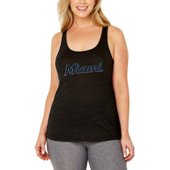 MLB Miami Marlins Soft as a Grape Women's Plus Size Swing for the Fences Racerback Tank Top
