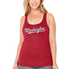 MLB Washington Nationals Soft as a Grape Women's Plus Size Swing for the Fences Racerback Tank Top