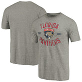 NHL Ash Florida Panthers Heritage Tri-Blend T-Shirt