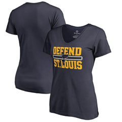 NHL Navy St. Louis Blues Women's Hometown Collection Defend V-Neck T-Shirt