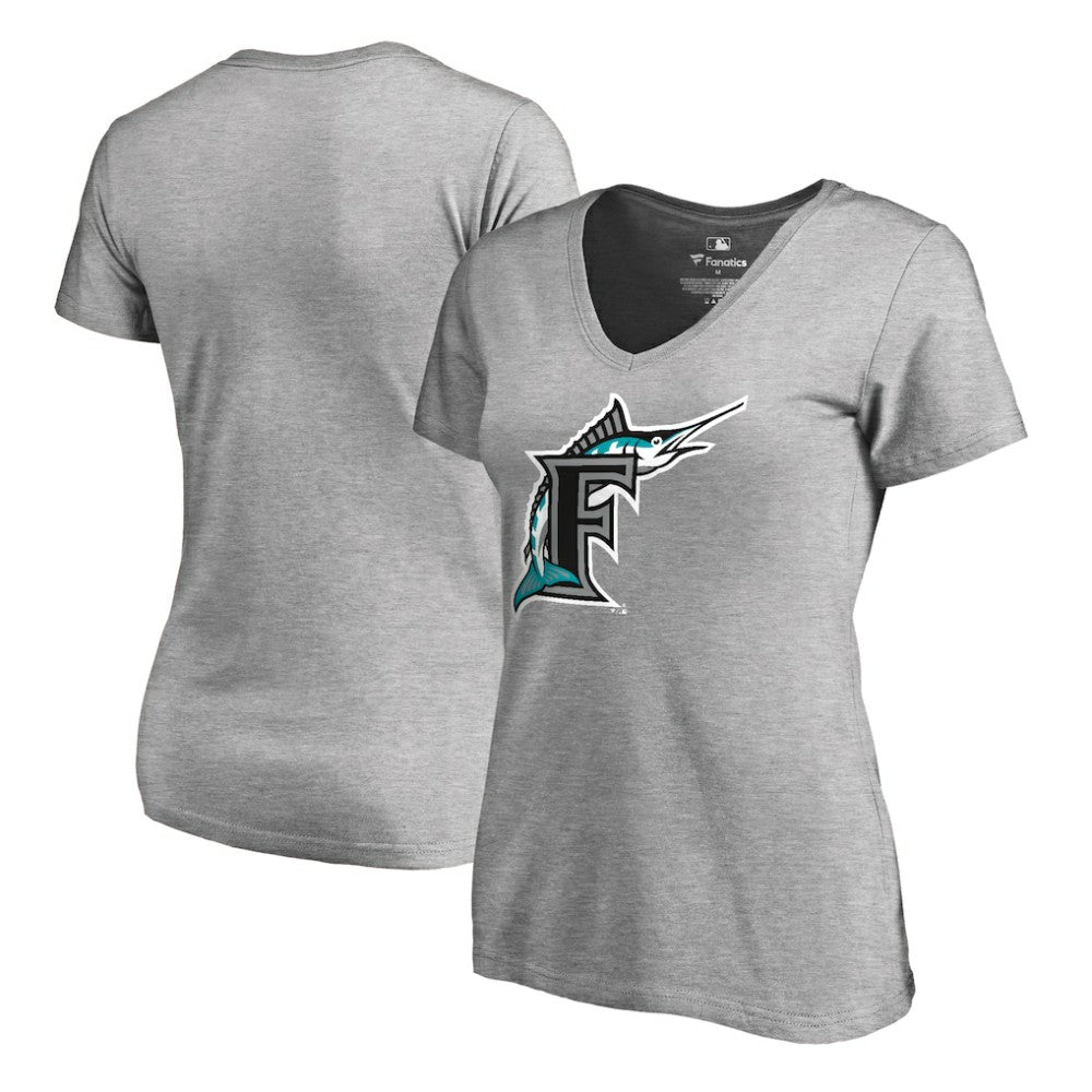 MLB Miami Marlins Women's Cooperstown Collection Forbes V-Neck T-Shirt