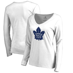 NHL White Toronto Maple Leafs Women's Primary Logo Long Sleeve T-Shirt