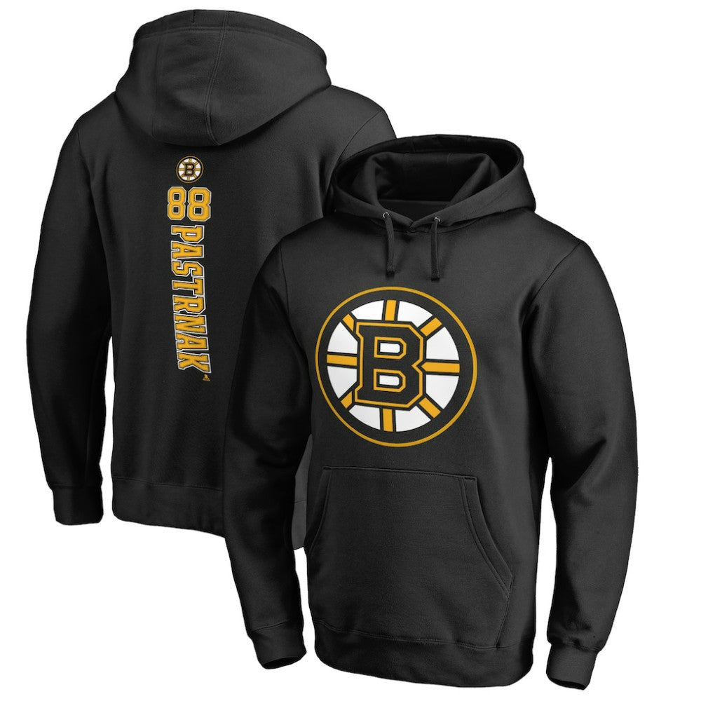 NHL Black David Pastrnak Boston Bruins Backer Pullover Hoodie