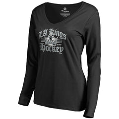 NHL Black Los Angeles Kings Women's Hometown Collection The Crown Long Sleeve T-Shirt