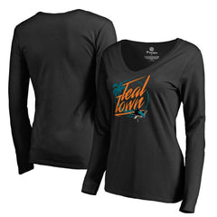 NHL Black San Jose Sharks Women's Hometown Collection City of Teal Long Sleeve T-Shirt