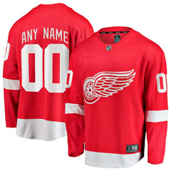 NHL Red Detroit Red Wings Fanatics Home Breakaway Custom Jersey