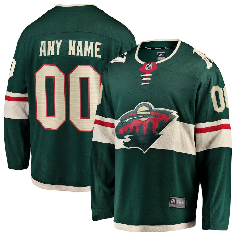NHL Green Minnesota Wild Fanatics Home Breakaway Custom Jersey
