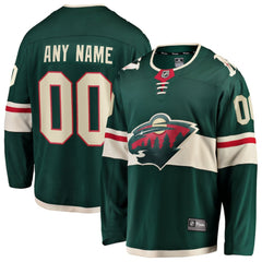 NHL Green Minnesota Wild Fanatics Home Breakaway Custom Jersey