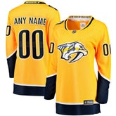 NHL Yellow Nashville Predators Fanatics Women's Home Breakaway Custom Jersey