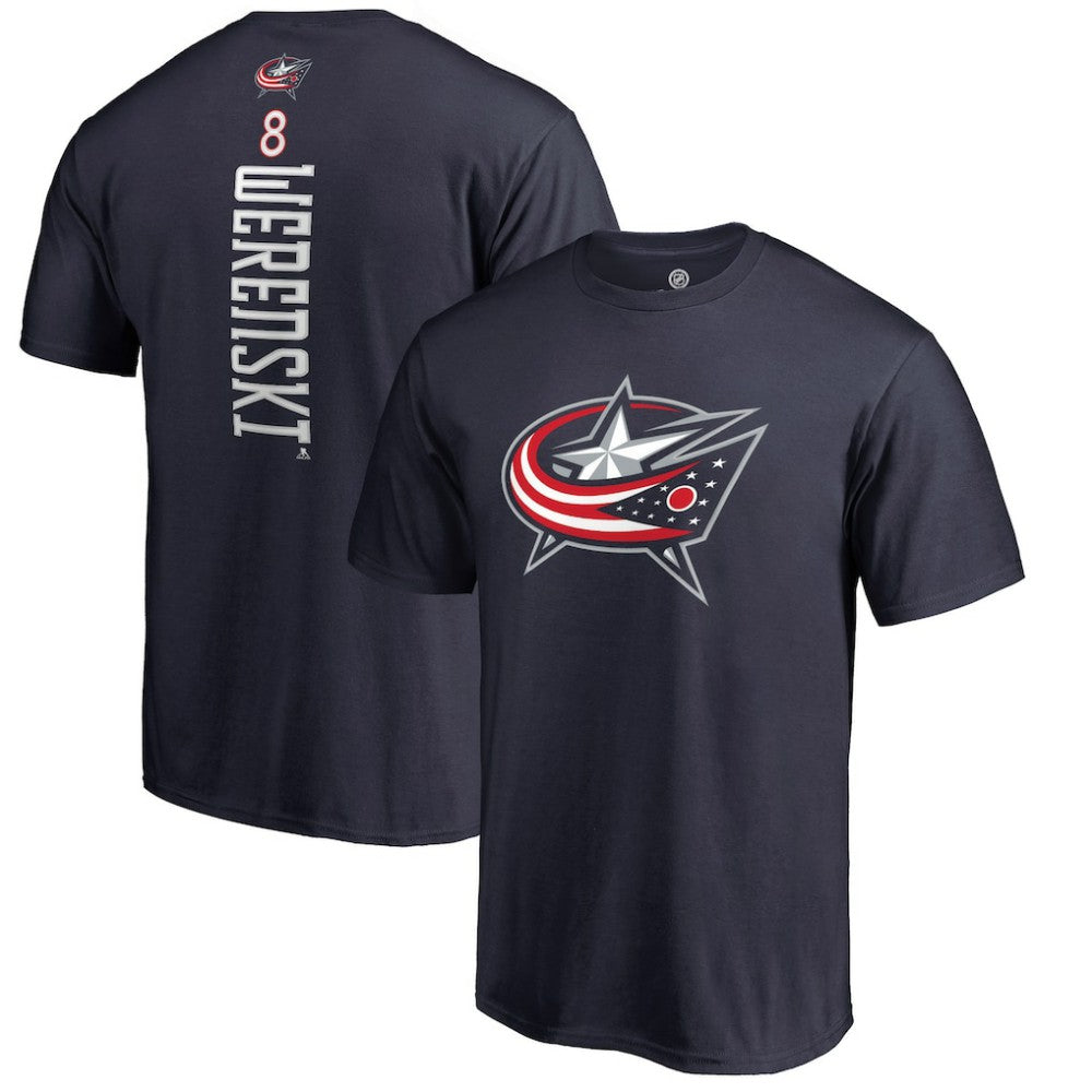 NHL Navy Zach Werenski Columbus Blue Jackets Backer T-Shirt