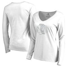NHL White Chicago Blackhawks Women's White Out Long Sleeve T-Shirt