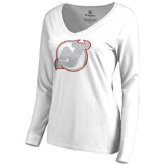 NHL White New Jersey Devils Women's White Out Long Sleeve T-Shirt