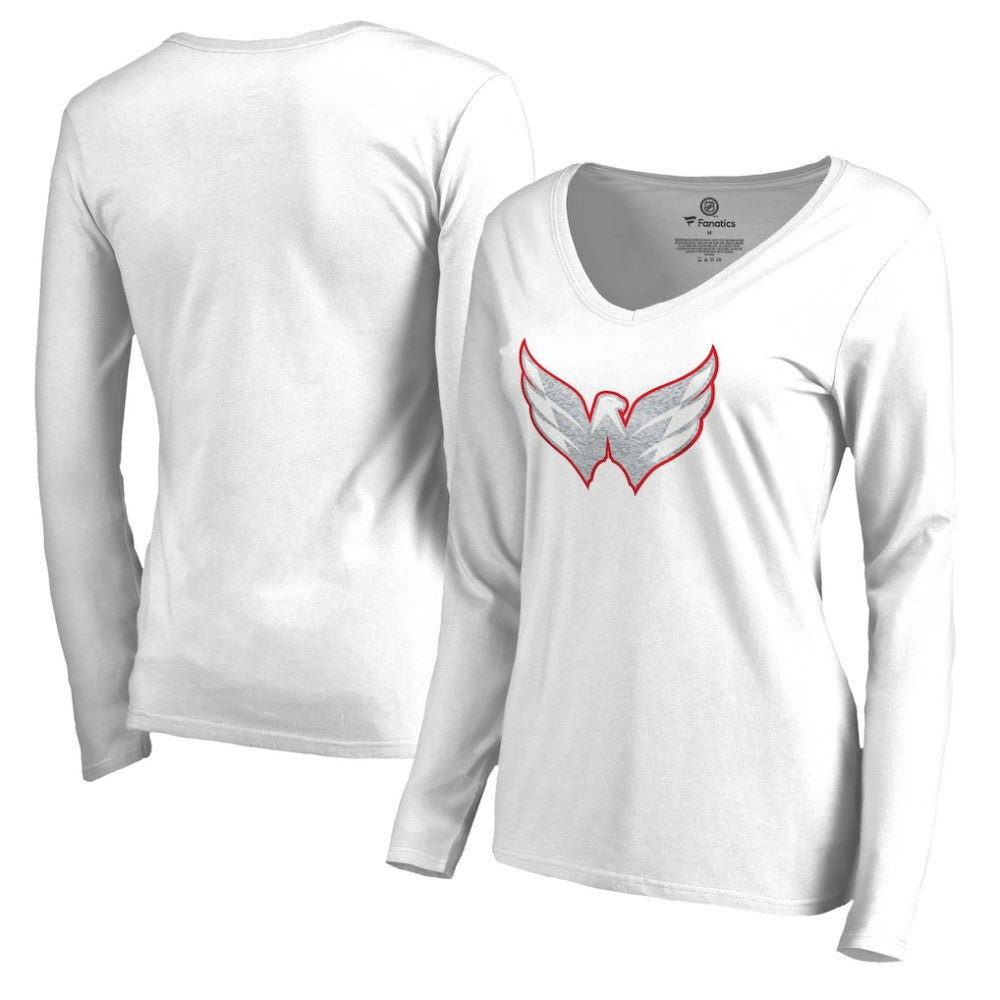 NHL White Washington Capitals Women's White Out Long Sleeve T-Shirt