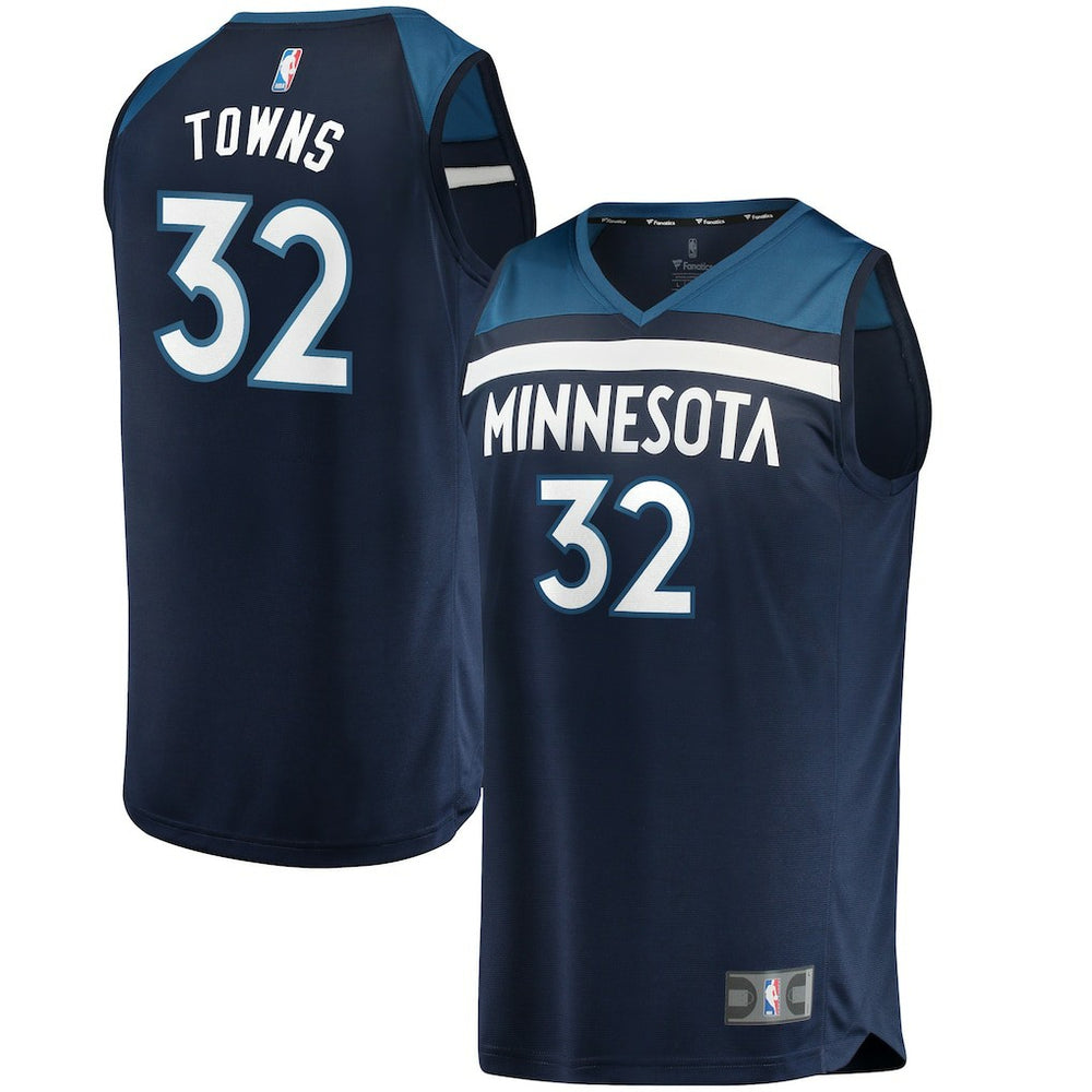 NBA Karl-Anthony Towns Minnesota Timberwolves Fast Break Replica Jersey Navy