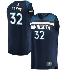 NBA Karl-Anthony Towns Minnesota Timberwolves Fast Break Replica Jersey Navy