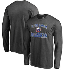 NHL Heathered Gray New York Islanders Victory Arch Long Sleeve T-Shirt