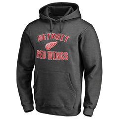 NHL Heather Charcoal Detroit Red Wings Victory Arch Team Fitted Pullover Hoodie