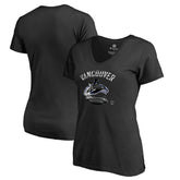 NHL Black Vancouver Canucks Women's Midnight Mascot V-Neck T-Shirt